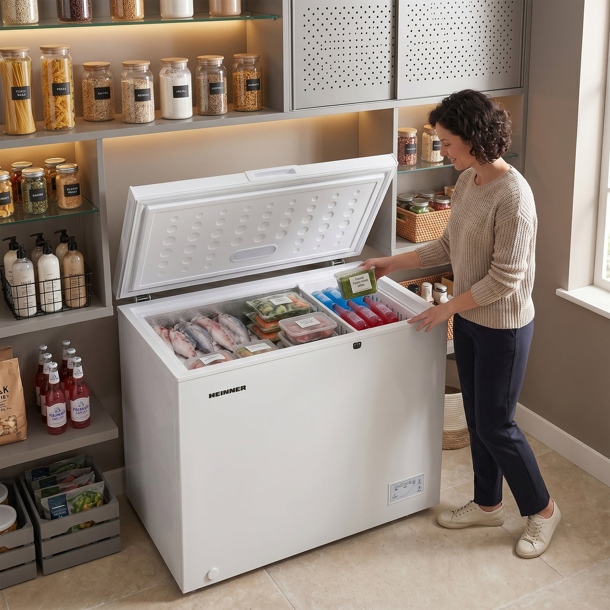 Congélateur coffre Heinner HCF-246CNHE++ – 246 litres – convertible – compresseur inverter