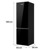 Heinner HC-HM262BKE++ afmetingen 180cm hoog, 55cm breed, 56cm diep, zwart model