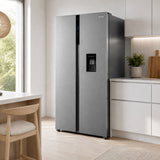 Frigo américain Heinner HSBS-H439NFXWDE – 439L – distributeur d’eau – no-frost – classe énergétique E