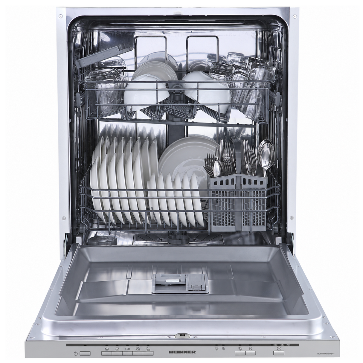 Lave-vaisselle encastrable Heinner HDW-BIM60514E – 60 cm – 14 couverts – classe énergétique E – AquaStop