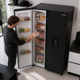 Frigo américain Heinner HSBS-H439NFBKWDE++ – 439L – Distributeur d’eau