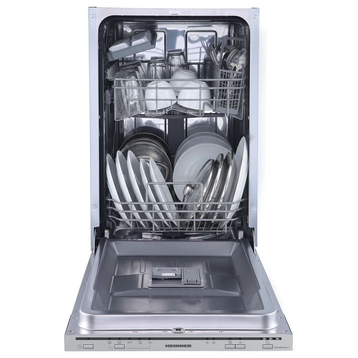 Lave-vaisselle encastrable Heinner HDW-BIM45510E – 14 couverts – AquaStop – classe énergétique E