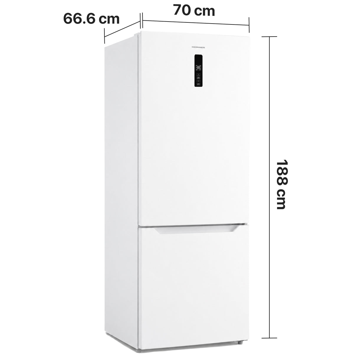 Frigo congélateur Heinner HCNF-M435INVE – 435 litres – blanc – classe énergétique E