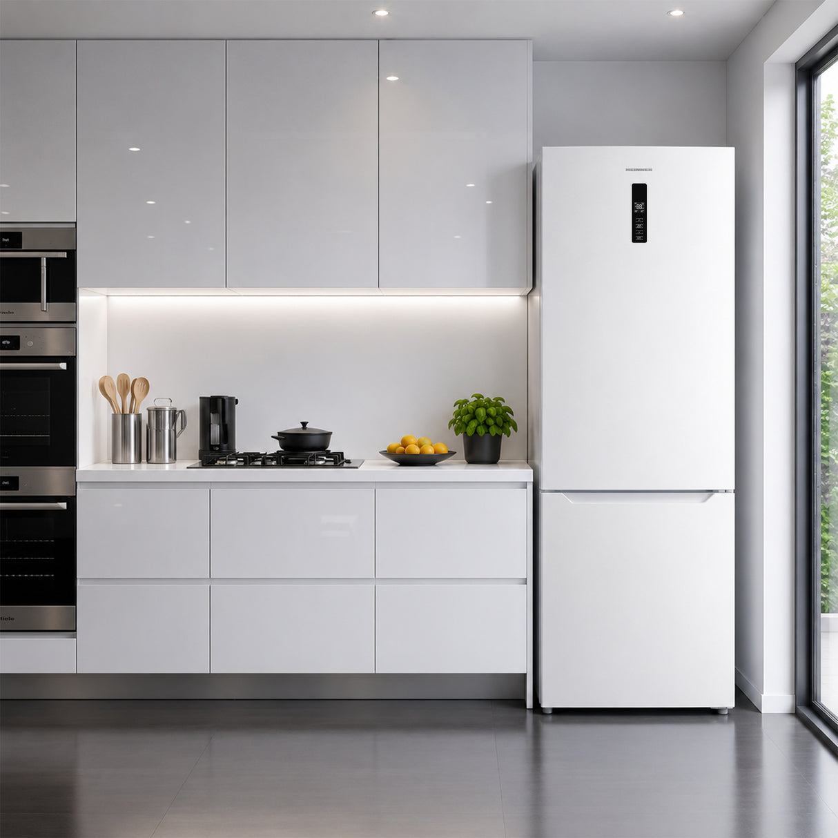 Frigo congélateur Heinner HCNF-M435INVE – 435 litres – blanc – classe énergétique E