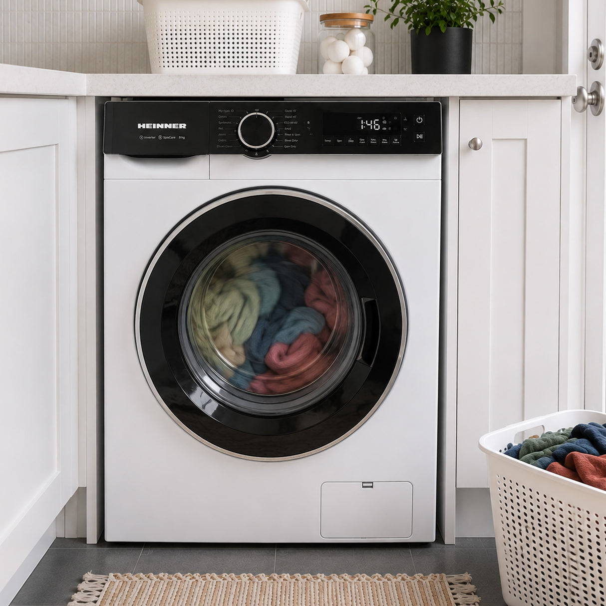 Machine à laver Heinner HWM-M814IVKA – 8 kg – 1400 tours/min – classe énergétique A – blanc