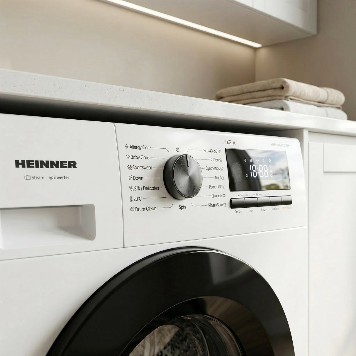 Heinner wasmachine HWM-HME7012IVSMA – 7 kg – 1200 tpm – Inverter Motor – Energielabel A (Tweedekans)