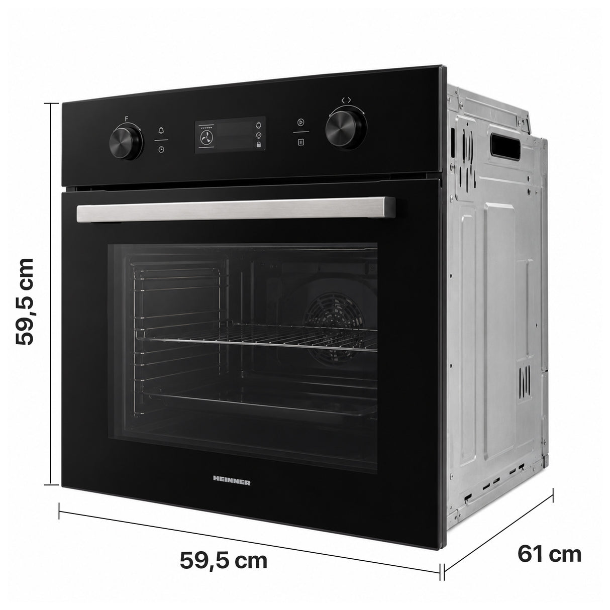 Four encastrable Heinner HBO-M709GCDRC-GBK – 70 litres – chaleur tournante – gril – touch – noir