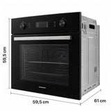 Four encastrable Heinner HBO-M709GCDRC-GBK – 70 litres – chaleur tournante – gril – touch – noir