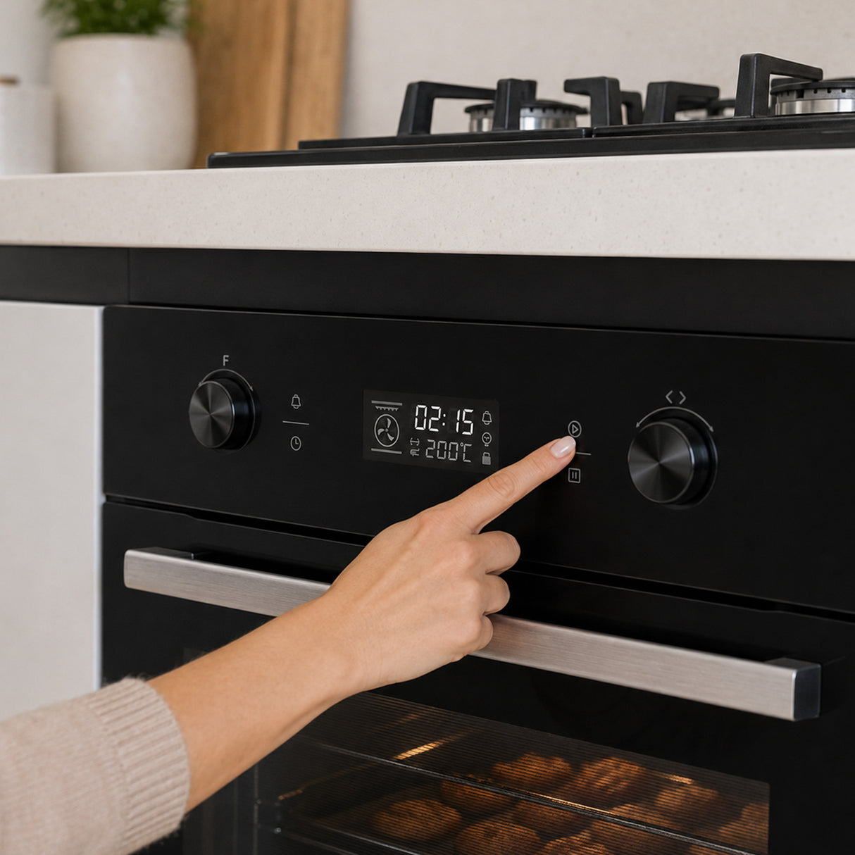 Four encastrable Heinner HBO-M709GCDRC-GBK – 70 litres – chaleur tournante – gril – touch – noir