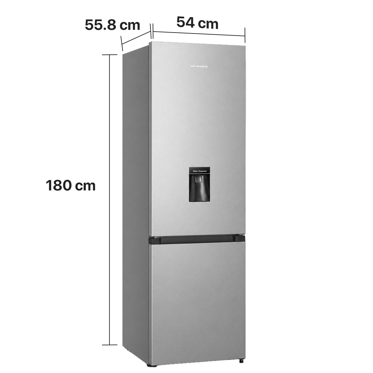 Heinner HC-HS268SWDE++ Koel-vriescombinatie 268 L – Waterdispenser