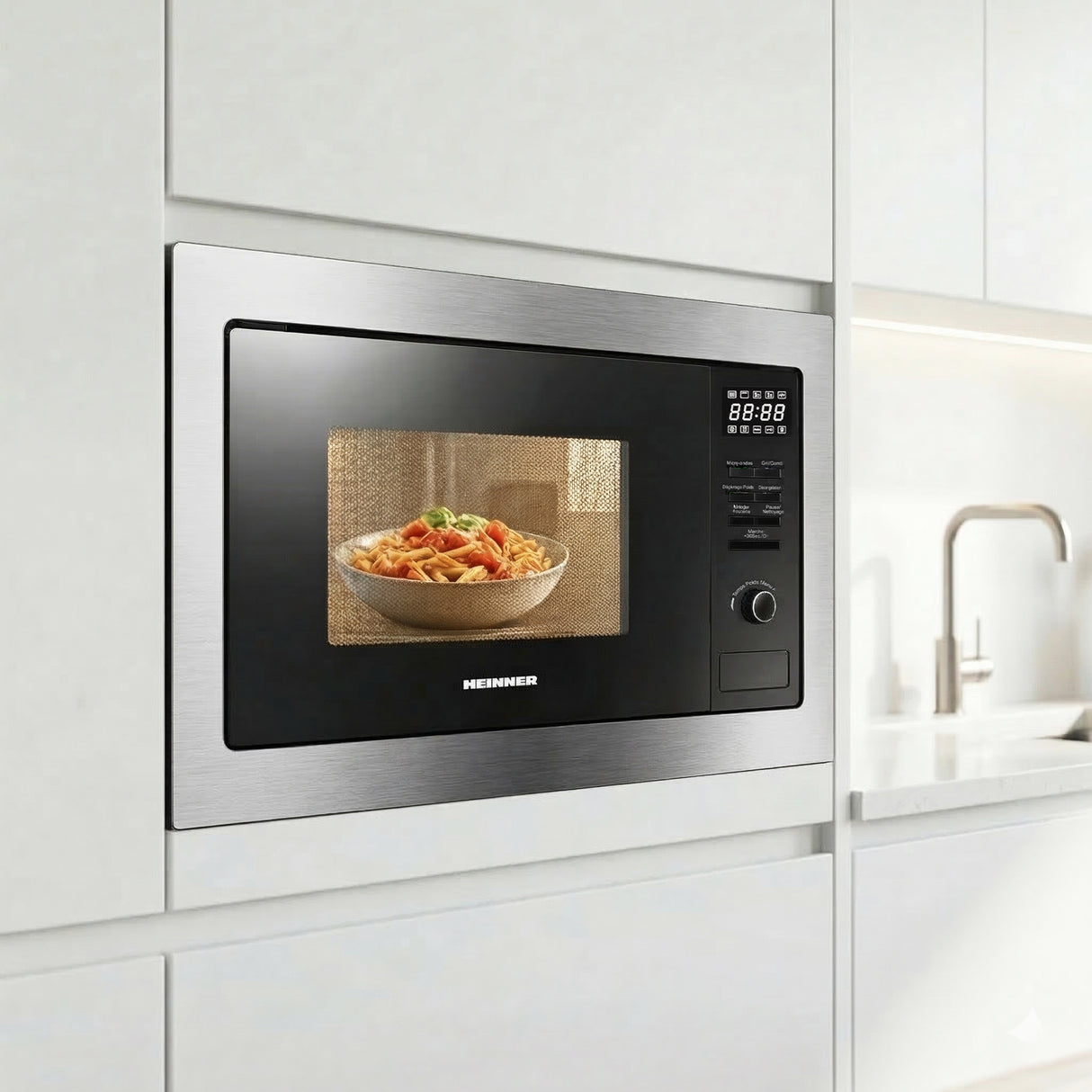 Micro-ondes Heinner HMW-MDBI25GDIX – encastrable – 25 L – gril – numérique – inox