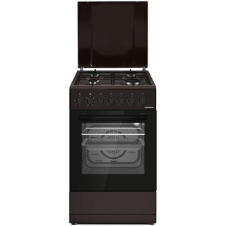 Cuisinière à gaz Heinner HFSC-S60LITGC-BRW – 4 brûleurs – four électrique avec gril