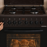 Cuisinière à gaz Heinner HFSC-S60LITGC-BRW – 4 brûleurs – four électrique avec gril