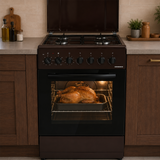 Cuisinière à gaz Heinner HFSC-S60LITGC-BRW – 4 brûleurs – four électrique avec gril