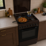 Cuisinière à gaz Heinner HFSC-S60LITGC-BRW – 4 brûleurs – four électrique avec gril