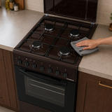 Cuisinière à gaz Heinner HFSC-S60LITGC-BRW – 4 brûleurs – four électrique avec gril