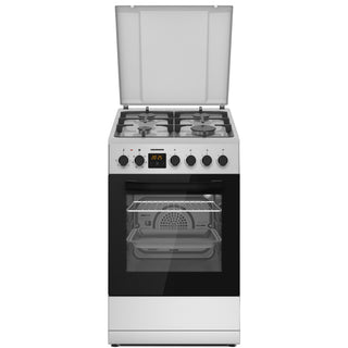 Cuisinière à gaz Heinner HFSC-S65MIXFD-SL – 4 brûleurs – four électrique avec gril