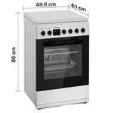 Cuisinière à gaz Heinner HFSC-S65MIXFD-SL – 4 brûleurs – four électrique avec gril