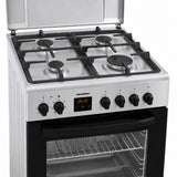 Cuisinière à gaz Heinner HFSC-S65MIXFD-SL – 4 brûleurs – four électrique avec gril