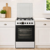 Cuisinière à gaz Heinner HFSC-S65MIXFD-SL – 4 brûleurs – four électrique avec gril
