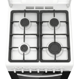 Cuisinière à gaz Heinner HFSC-S65MIXF-WH – 4 brûleurs – four avec 6 fonctions – gril – blanc