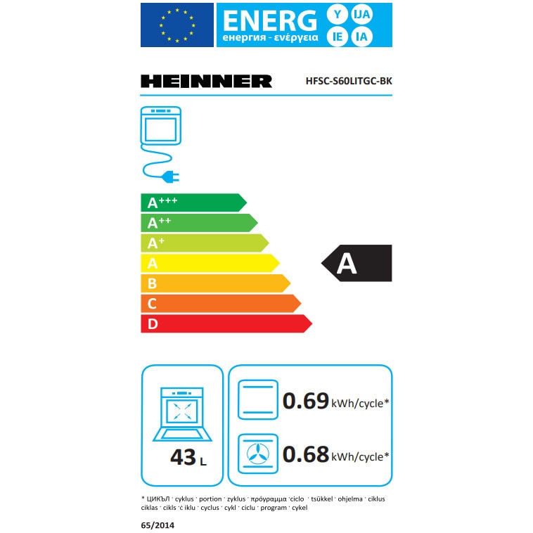 Cuisinière à gaz Heinner HFSC-S60LITGC-BK – 4 brûleurs – four électrique avec gril – noir