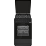 Cuisinière à gaz Heinner HFSC-S60LITGC-BK – 4 brûleurs – four électrique avec gril – noir