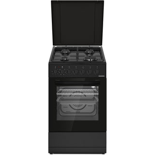 Cuisinière à gaz Heinner HFSC-S60LITGC-BK – 4 brûleurs – four électrique avec gril – noir
