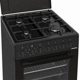 Cuisinière à gaz Heinner HFSC-S60LITGC-BK – 4 brûleurs – four électrique avec gril – noir