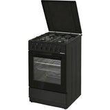 Cuisinière à gaz Heinner HFSC-S60LITGC-BK – 4 brûleurs – four électrique avec gril – noir