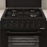 Cuisinière à gaz Heinner HFSC-S60LITGC-BK – 4 brûleurs – four électrique avec gril – noir