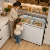 Congélateur/frigo Heinner HSF-M255WHC – congélateur coffre – 255 L – couvercle en verre coulissant – convertible