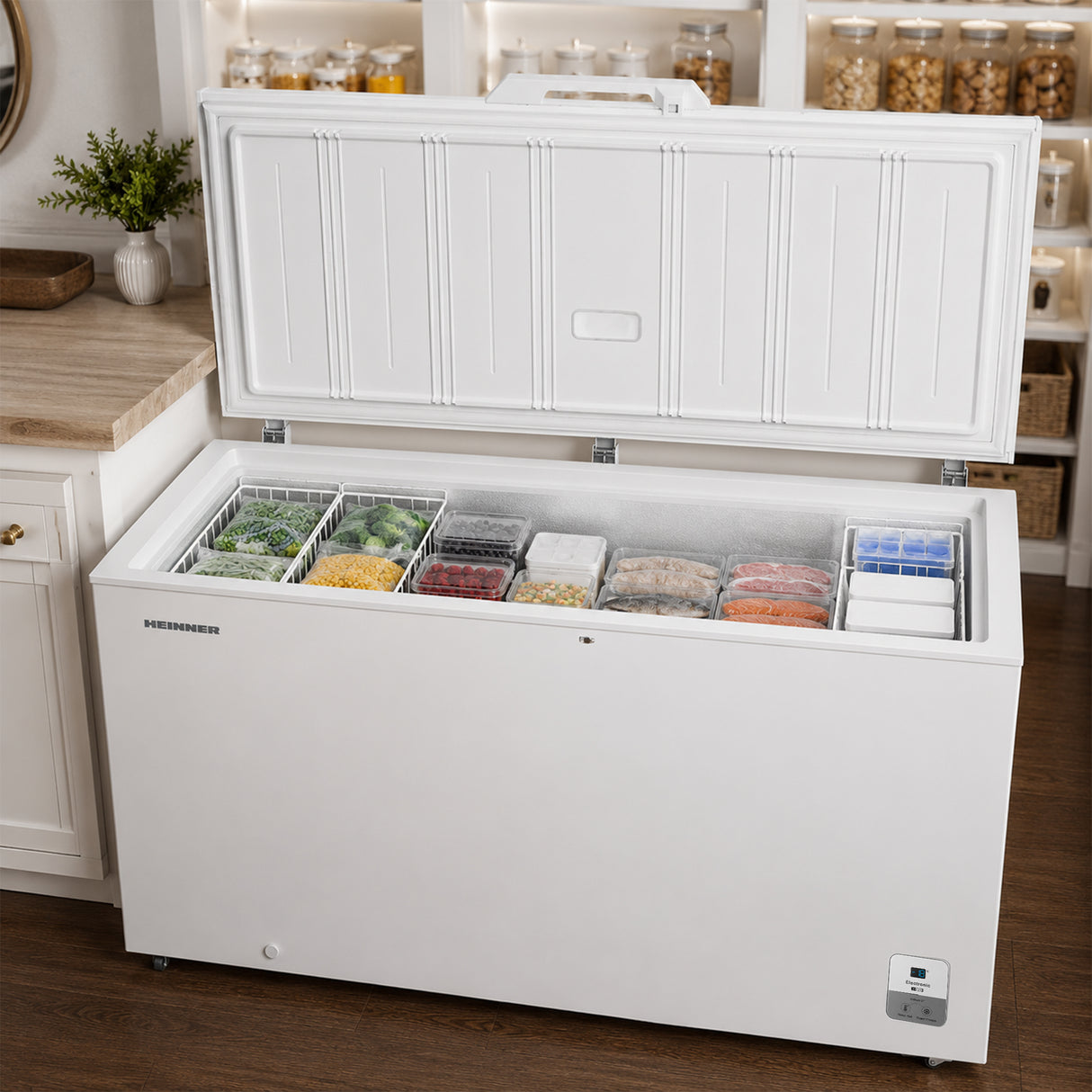 Congélateur coffre Heinner HCF-HS500EE – 500L – moteur inverter – super congélation
