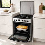 Cuisinière à gaz Heinner HFSC-S66FDC-BIX – 4 Brûleurs – Four 6 Fonctions – Gril