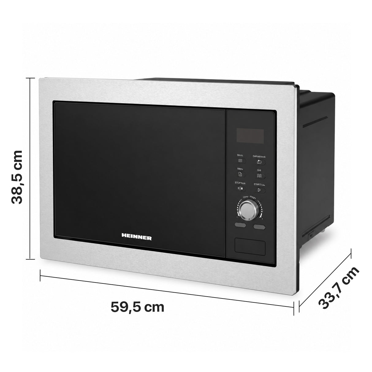 Micro-ondes Heinner HMW-BI2360SS – encastrable – 23 litres – gril – LED – inox