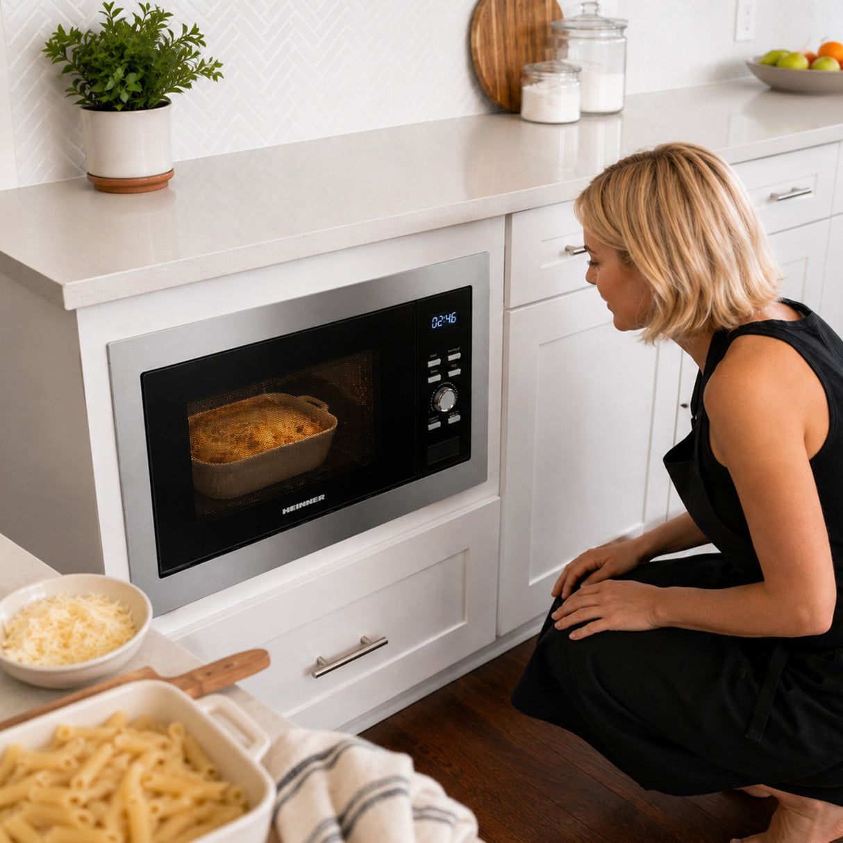 Micro-ondes Heinner HMW-BI2360SS – encastrable – 23 litres – gril – LED – inox