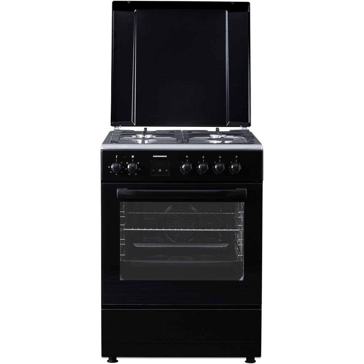 Cuisinière à gaz Heinner HFSC-S66FDCC-IBK – 50 cm – 4 zones de cuisson – four avec 6 fonctions et gril – noir