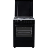 Cuisinière à gaz Heinner HFSC-S66FDCC-IBK – 50 cm – 4 zones de cuisson – four avec 6 fonctions et gril – noir