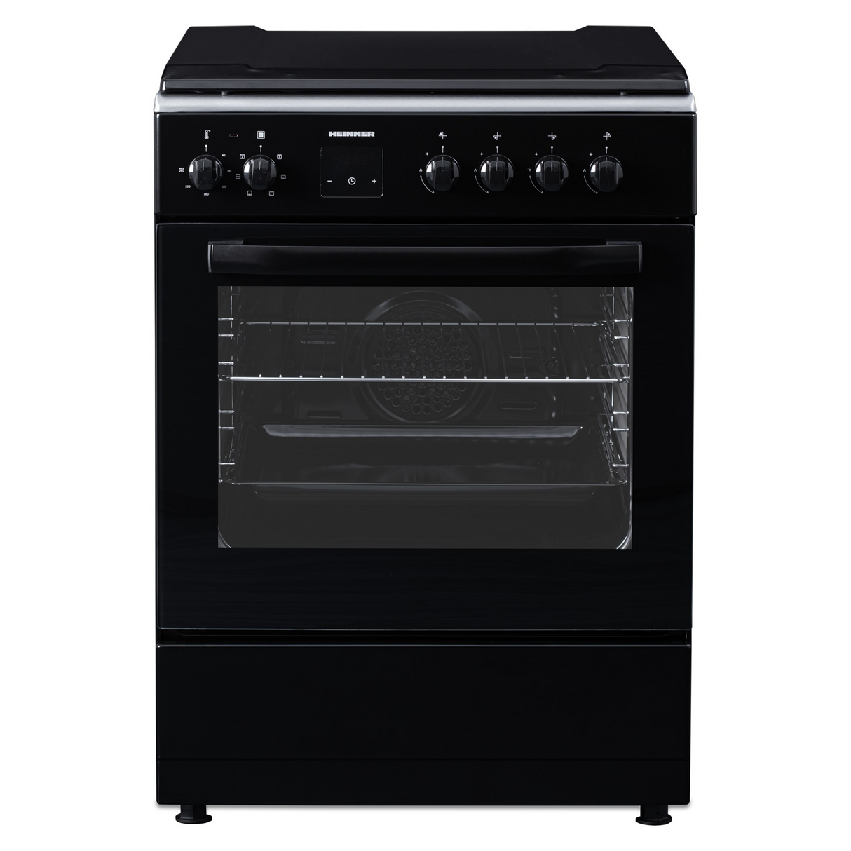 Cuisinière à gaz Heinner HFSC-S66FDCC-IBK – 50 cm – 4 zones de cuisson – four avec 6 fonctions et gril – noir