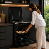 Cuisinière à gaz Heinner HFSC-S66FDCC-IBK – 50 cm – 4 zones de cuisson – four avec 6 fonctions et gril – noir