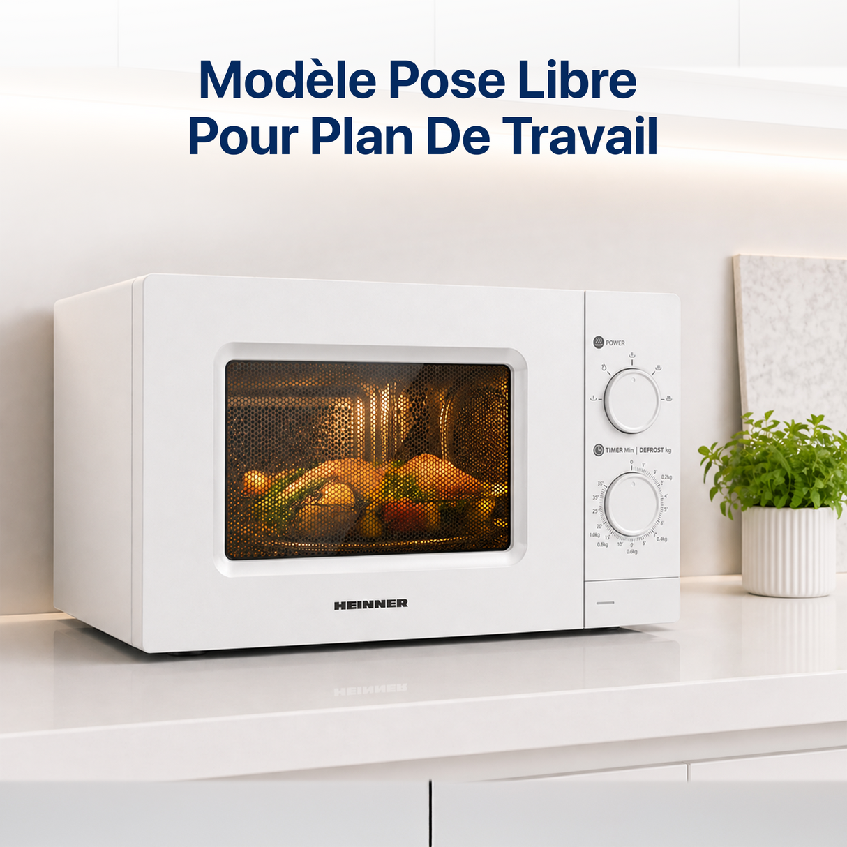 Micro-ondes Heinner HMW-MD20MWH – 20 litres – 700 W – blanc