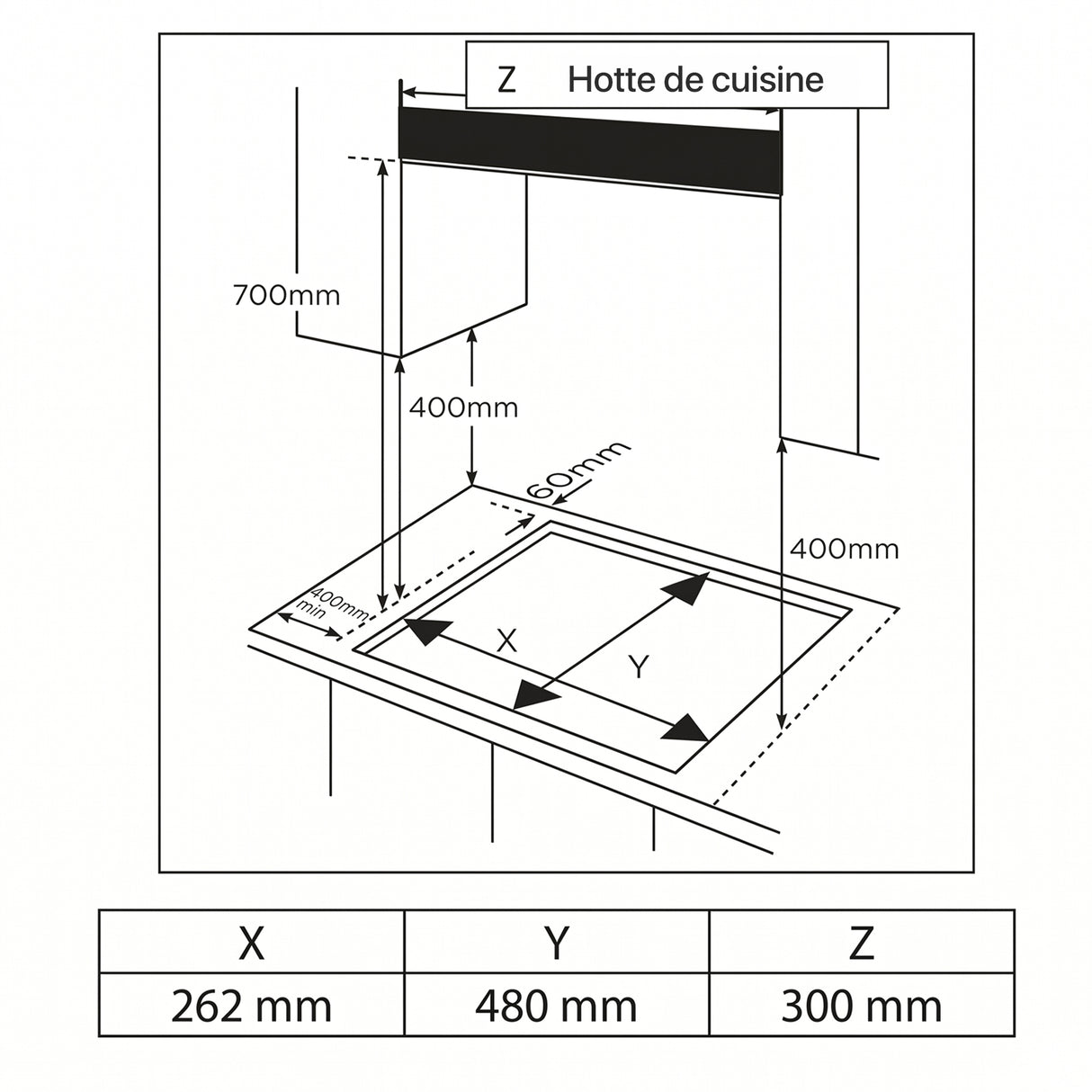 Table de cuisson encastrable Heinner HBH-M302FIX – inox