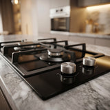 Table de cuisson au gaz Heinner HBH-M302FGBK – 30 cm – 2 brûleurs – grilles en fonte – noir