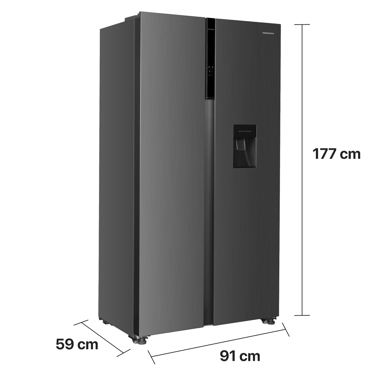 Heinner HSBS-HM439NFINVXWDD Side-by-Side Koelkast 439L No Frost Waterdispenser Inverter  Look