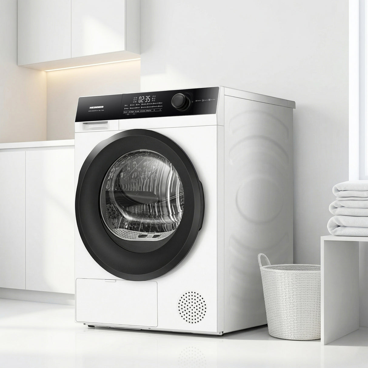 Sèche-linge à pompe à chaleur Heinner HHPD-HMK80IVFC – 8 kg – classe énergétique C – blanc