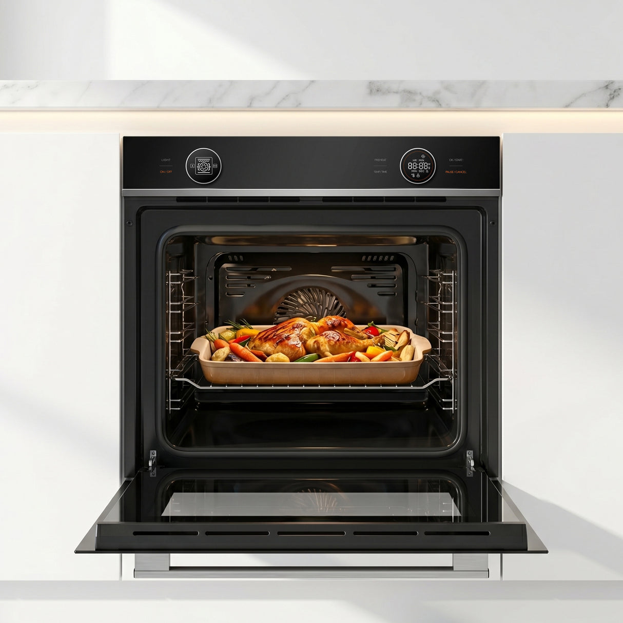Heinner  HBO-M7210GCDRC-GIX Inbouw Oven 72L Grill Conventioneel RVS Glas – afbeelding 8