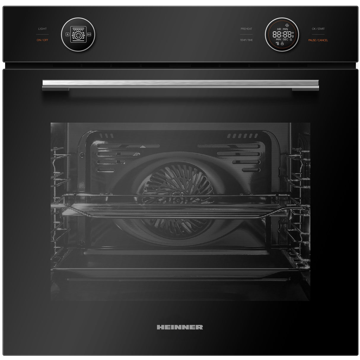 Heinner  HBO-M7210GCDRC-GBK Inbouw Oven 72L Grill Conventioneel Zwart Glas