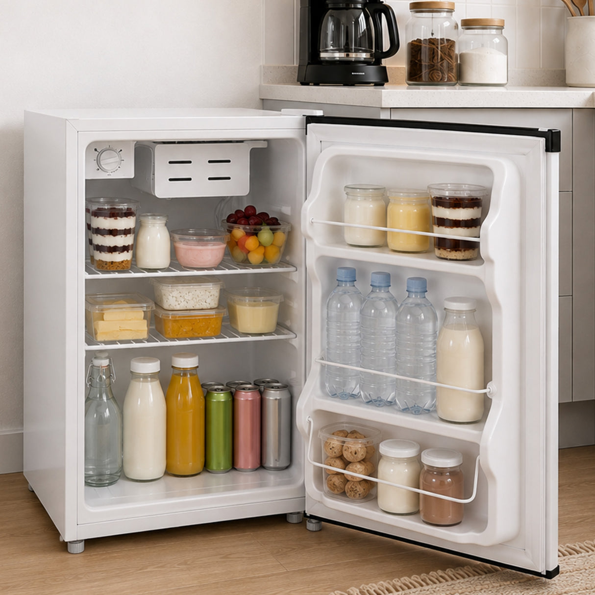 Frigo minibar Heinner HMB-M66E – 66 litres – mécanique thermostat – porte réversible – blanc – 5 ans de garantie