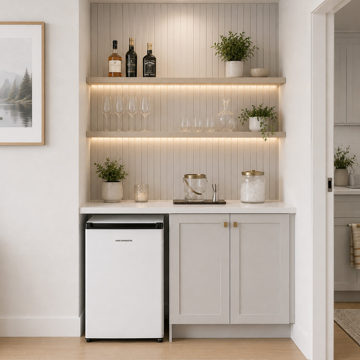 Frigo minibar Heinner HMB-M66E – 66 litres – mécanique thermostat – porte réversible – blanc – 5 ans de garantie
