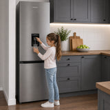 Frigo congélateur Heinner HCNF-HM291INVXWDE – 291 L – No Frost – Inverter – Distributeur d’eau – inox – 5 ans de garantie